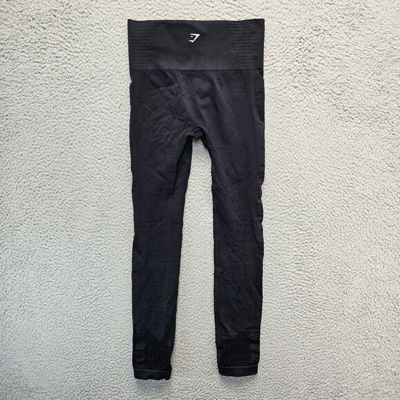 Gymshark Leggings Womens Size 26" Black Seamless‎ Athletic Workout Gym Pants - Picture 6 of 8